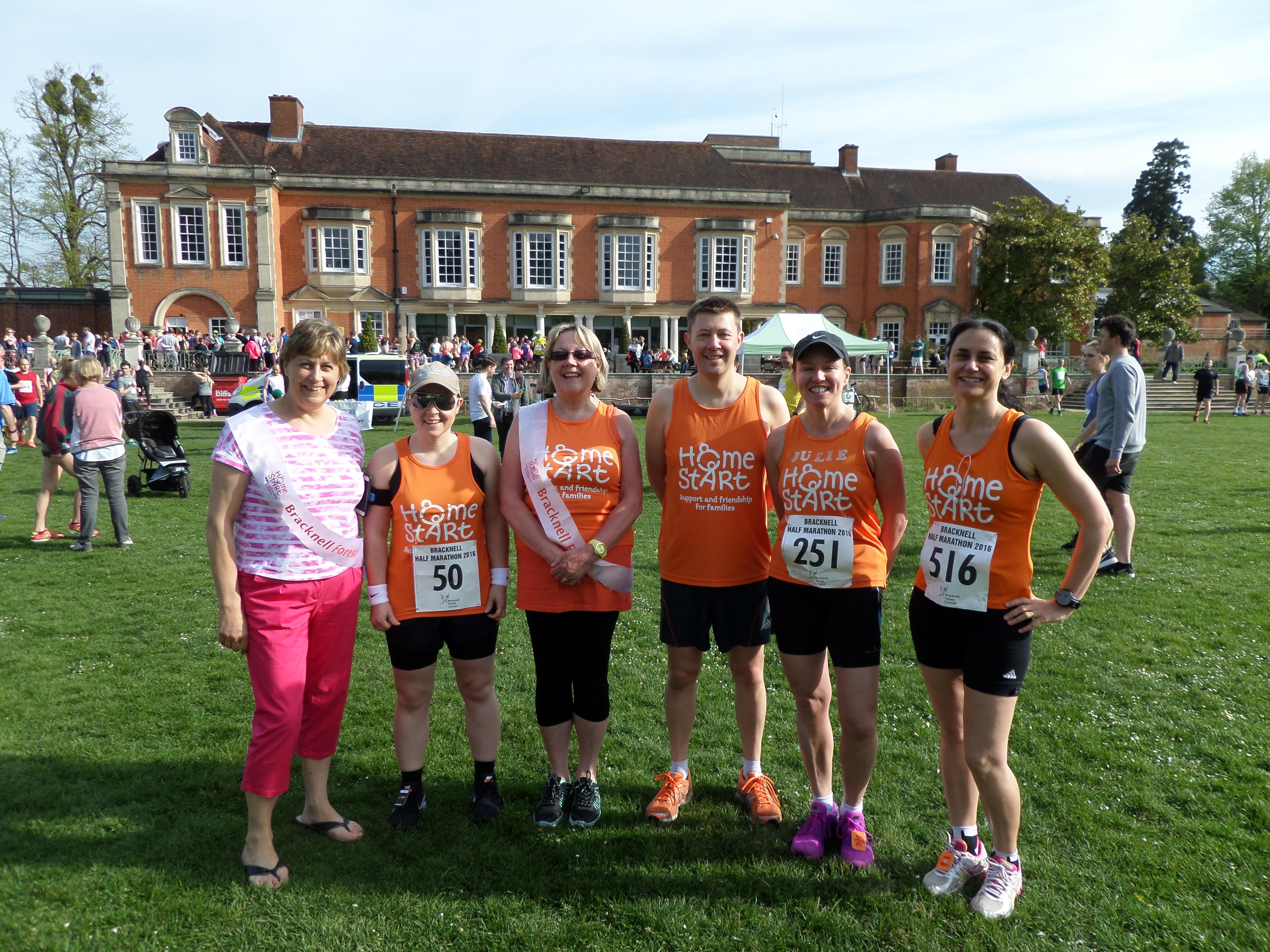 The Home-Start running team with Tessa Dove Scheme manager and Val Callan Family Co-ordinator