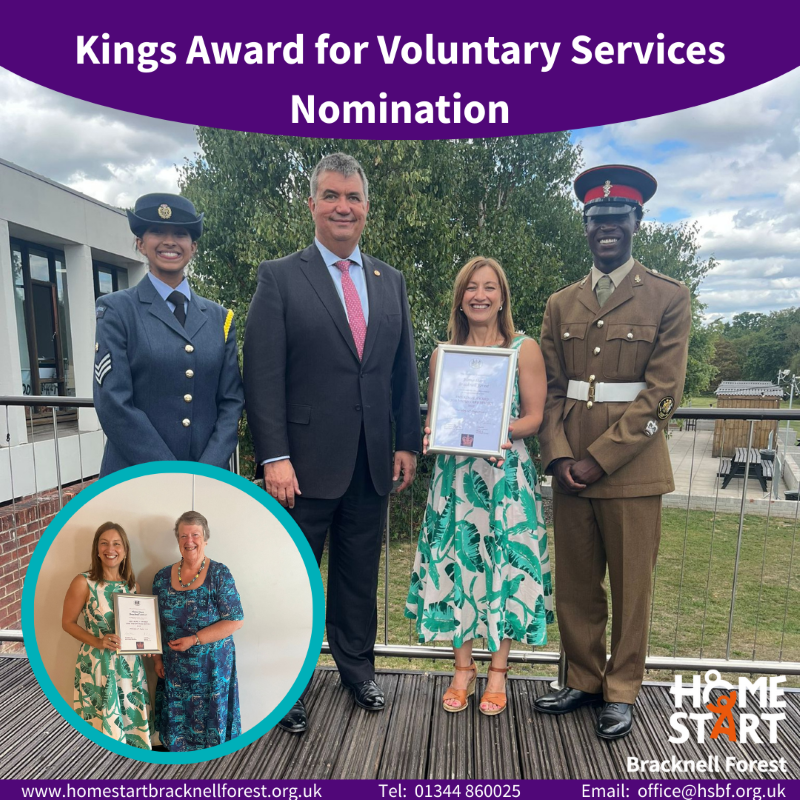 Home-Start Bracknell Forest nominated for Kings Award for Voluntary Services